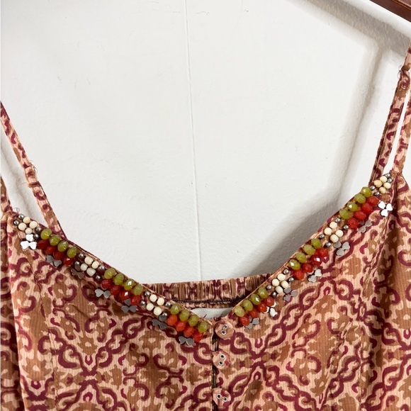 Label Ritu Kumar floral maxi dress boho beaded size SM - Picture 2 of 6